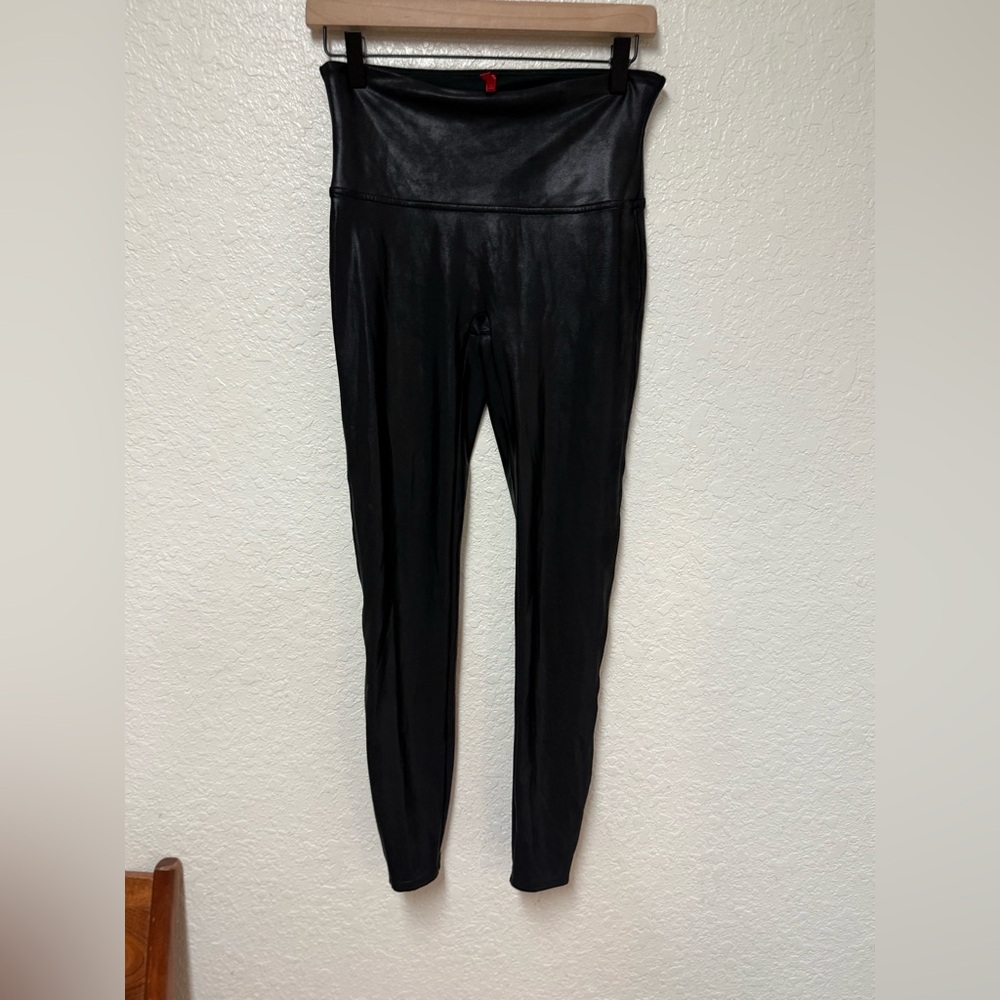 SPANX Shiny Black High-Waist Leggings